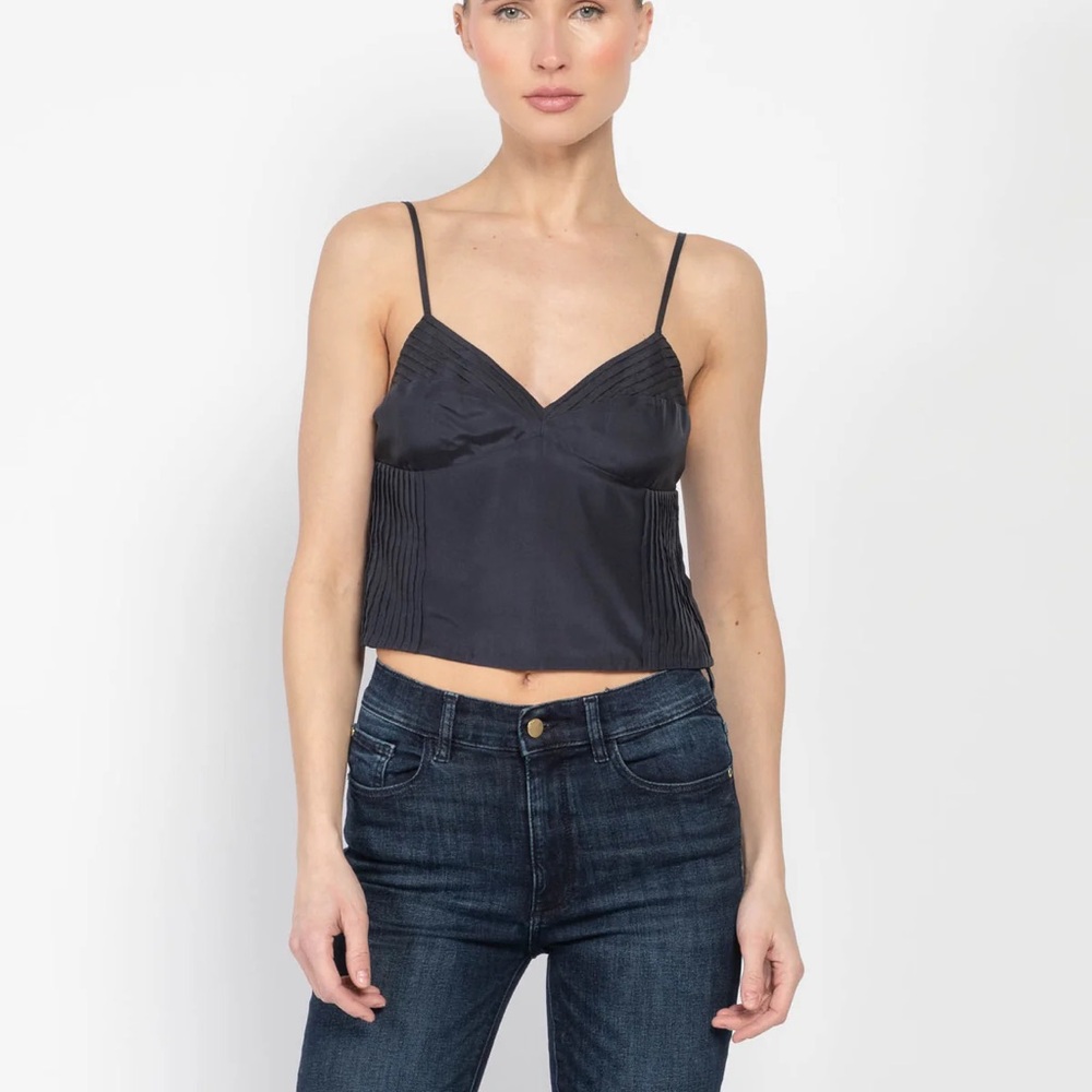 TWP 100% Silk Navy Tank Top Size Small NWOT